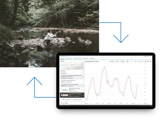 scientist with environmental data